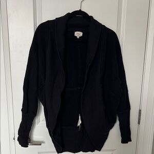 Wilfred Black Open-Front Hooded Cardigan